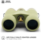Nocs Provisions Field Issue Compact 10x32 Waterproof Binoculars, Shockproof, Fogproof, 10X Magnification, Bak4 Prism, Multi-Coated Lenses for Adults & Kids, Bird Watching, Hunting & Wildlife Viewing