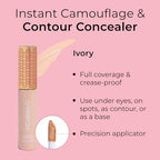 MCoBeauty Instant Concealer Camouflage & Contour, Ivory, Perfecting Contour with Flawless Coverage, Vegan, Cruelty Free Cosmetics