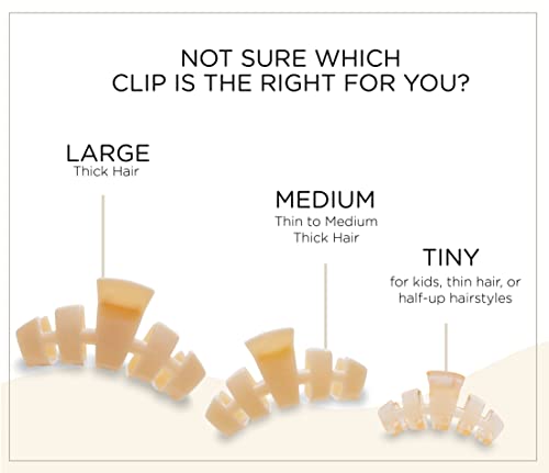 TELETIES - Large Hair Clip - Strong Grip, Bendable Teeth, Comfortable Curved Design - Ideal for Thick Hair - For All Hair Textures - Almond Beige