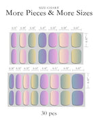 Semi Cured Gel Nail Strips - 30pcs Glaze Gel Nail Stickers, Salon Quality DIY Nail Wraps, Nail Stickers for Easy Application, UV Light Required