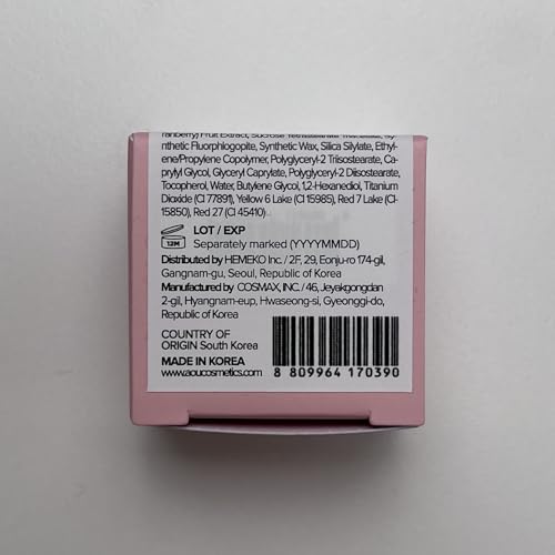 AOU GLOWY TINT BALM Tinted Lip Balm with Natural Gloss Instant Hydration for Chapped Lips 0.12Oz (01 Apple Balm)