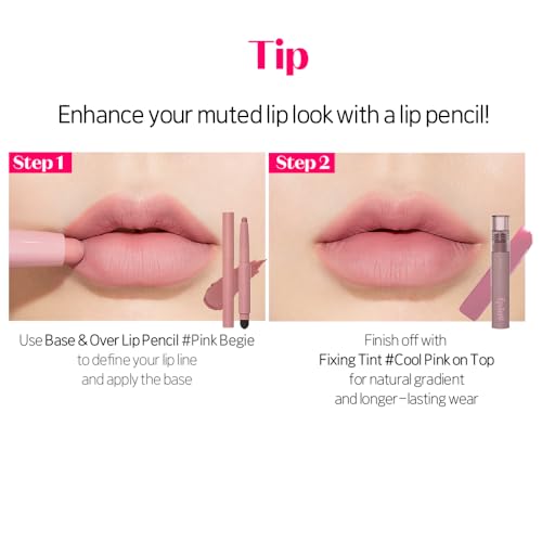 ETUDE Fixing Tint #01 Analog Rose (4g) | Long Lasting High Pigmented Liquid Lipstick | Waterproof Lightweight Matte Finish Lip Stain | Full Coverage | Korean Makeup, Kbeauty