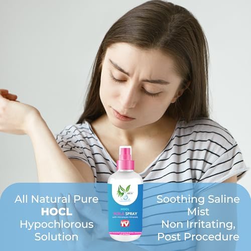 VoilaVe HOCL Spray | Hypochlorous Acid Spray for Skin | HOCL Face & Body Mist Toner for Acne, Scars, Redness, Irritations, Itchy Scalp & Piercing Aftercare | As Seen on TV – 8oz (Packaging May Vary)