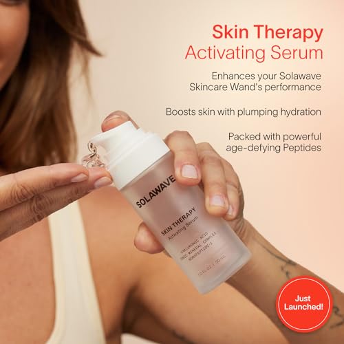 Solawave Wand Skin Therapy Activating Serum | Hyaluronic Acid and Peptides | Enhance Skincare Device Results | Hydrating Microcurrent Galvanic Current | Wrinkle Smoothing