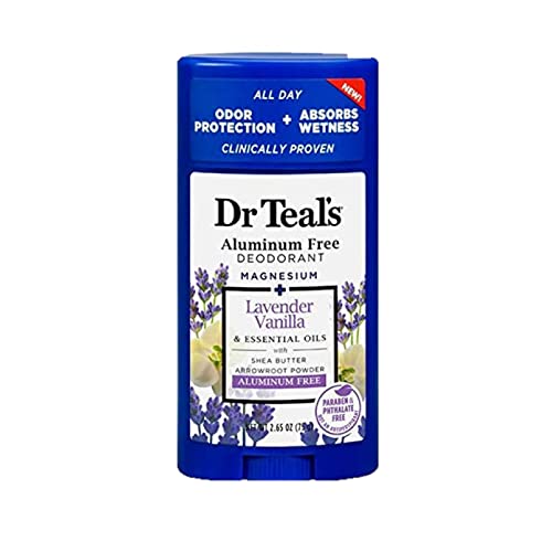 Dr. Teals Deodorant Variety Gift Set (2 Pack, 2.65oz Ea.) - Vanilla Lavender & Rose & Milk - Essential Oils, Shea Butter & Magnesium Help Absorb Moisture & Keep Skin Clean & Healthy