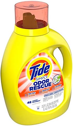 Tide Simply Odor Rescue Liquid Laundry Detergent, Fresh Linen, 75 fl oz 48 loads