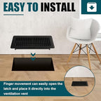 VOISEN Floor Register 4x10, 4 Pack Black Floor Register Vents,Heavy Duty Steel Walkable Floor Vents,Vent Covers for Home Floor