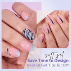 BTArtbox XCOATTIPS Natural Nail Tips - Extra Short Almond Press On Nails Pink, Long Lasting Soft Gel Nails False Nail, Soak Off Acrylic Fake Nails Extensions for Nail Art DIY