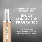 Travalo Classic HD Perfume Atomizer - Elegant Design for Valentine’s Day - Reusable, Airtight, Easy Fill Mini Pump Sprayer with Volume Window - Gold