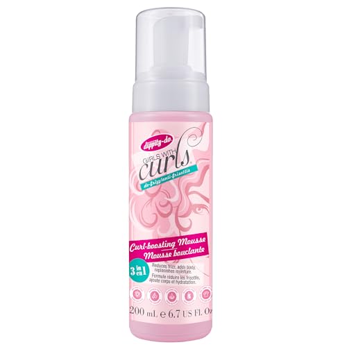 Dippity Do Girls with Curls Curl Enhancing Mousse - Lightweight 3-in-1 Defining Mousse for Curly and Wavy Hair - Hibiscus and Olive Oil for Frizz Free and Bouncy Curls - 200 mL/6.7 fl oz - 2 Pack