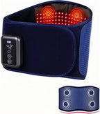 Cordless Back Massager Belt,FSA or HSA Eligible Red Light Therapy Massage Belt with 5 Heating Levels,3 Vibration Modes, Lower Back Massager for Pain Relief Deep Tissue,4 Motors,Battery-Powered (Blue)