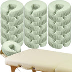 Macarrie 24 Pcs Face Cradle Covers for Massage Table Microfiber Reusable Soft Thicker Massage Table Head Rest Covers Bulk Oil Proof Headrest Cradle Sheets for Spa Beauty Salons (Sage)