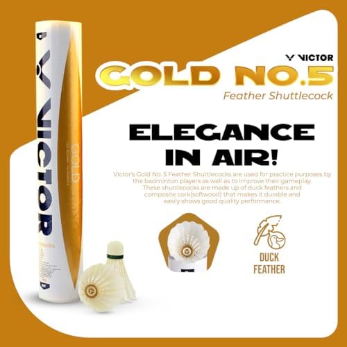 VICTOR Gold No 5 Feather Badminton Duck Feather Shuttlecock (Speed 77)
