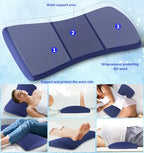 Futon Mattresses Lumbar Support Pillow for Bed Relief Back Pain: Lower Back Pillow for Sleeping - Memory Foam Waist Pillow - Bolster Pillow for Side, Back&Stomach Sleepers - Bed Rest Pillow