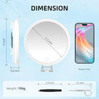 30X Magnifying Mirror with Light, Large 6'' Magnifying Makeup Mirror with Light 30X, Travel Mirror with 30X High Magnification Compact 30X Magnified Mirror with Light, 3 Suction Cup & Adjustable Stand