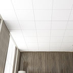 Art3d 12-Pack Smooth Drop Ceiling Tile 2ft x 2ft - Fire-Rated, Waterproof, Reusable - Preimum PVC, No Sag and Breakage - Cover 48 Sq. Ft, White