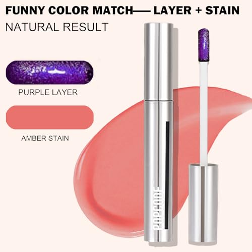 Peel Off Lip Stain - Long Lasting, Transfer Proof and Waterproof Tattoo Lip Tint, Matte Finish Lip Stain Peel Off, Infused with Vitamin E & Algin & Hydroxyacetophenone, #007 Amber