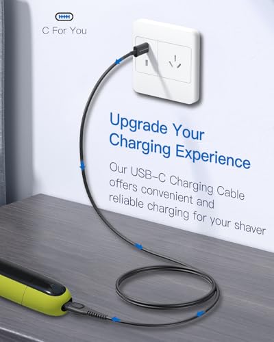 Hidnvefen Type-C Charger Cable Fit for Philips HQ850 Shaver, 8V Power Cord for Philips Norelco Oneblade QP2630 QP2530, One Blade Razor USB-C Electric Shaver Charging Cable, 3.28 FT
