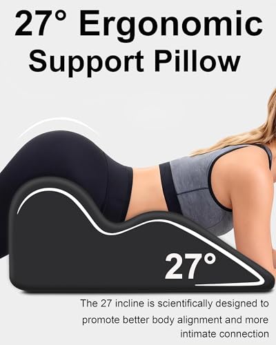 HOMEPAC Ergonomic Memory Foam Wedge Pillow, 27° Angled Support for Neck and Waist, Multi-Position Support Pillow (Black)