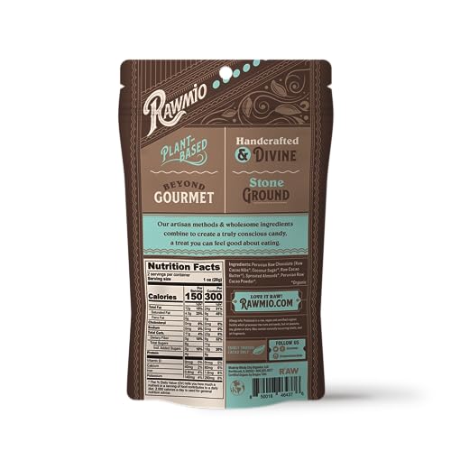 Rawmio Oat Milk Chocolate Covered Sprouted Almonds - Organic, Raw, Vegan, Gluten-Free - 3 Packs, 2 oz.