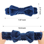 Semato Bachelorette Party Favor Set Bride Spa Headband Bride Headband and Bridesmaid Headband Skincare Headbands for Women Cute Bow Head Bands Party Supplies (navy blue)