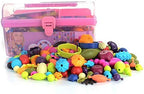 GILI Pop Beads - Jewelry Making Kit for 3 4 5 6 7 8 Year Old Little Girls - Arts and Crafts Toys for Kids Age 4yr-8yr - Necklace Bracelet Creativity Snap Set Top Best Christmas Birthday Gifts (500pcs)