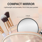 Magnifying Mirror, 10X & 20X & 30X Set, Magnified Mirror 3.5" with Two Suction Cups, Travel Magnifying Mirror Set Comes with Portable Storage Bag, Compact Small Magnifying Mirror for Travel(Black)