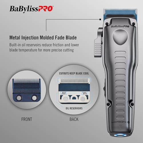 BaBylissPRO FXONE LO-PROFX Professional Cordless Clippers for Men with Interchangeable Battery