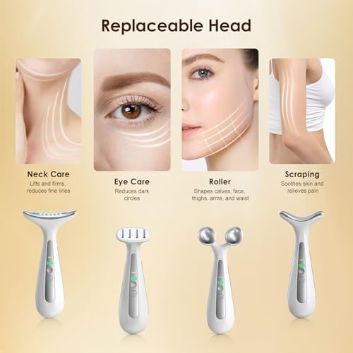 Multi-Functional Beauty Device - 4-in-1 Face, Neck, Eye & Body Massager | Red Light Therapy | Skin Lifting & Firming | Wrinkle & Dark Circle Reducer | Portable Face Sculpting Tool