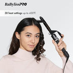 BaByliss Pro Spring Curling Iron, Porcelain Ceramic Professional For Multiple Hair Types, Reaches 430 Degrees for Loose Long Lasting Curls
