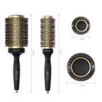 2 in 1 Ceramic Round Brush for Blow Drying,Thermal Ceramic Brush for Hair Styling, Anti-static Brush, Enhance Texture Volume, for Women & Men,with 4 Hair Clips (2.1 Inch& 1.3 Inch)