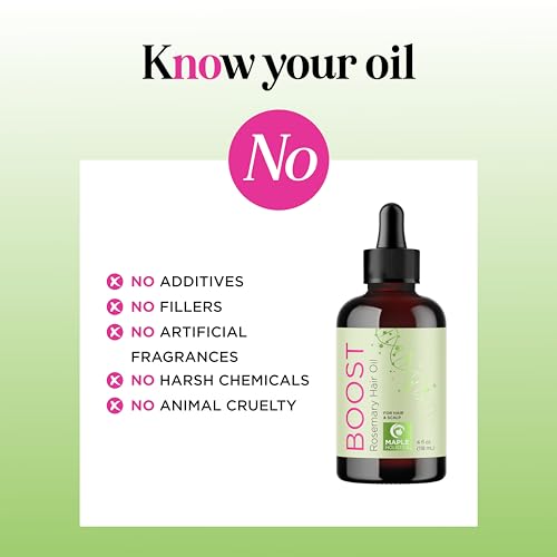 Rosemary Hair Oil for Hair Growth - Strengthening Vegan Hair Growth Oil for Women & Men Amla Castor and Pumpkin Oil - Thickening Hair Serum for Hair Growth for Dry Damaged and Thinning Hair (4 Fl Oz)
