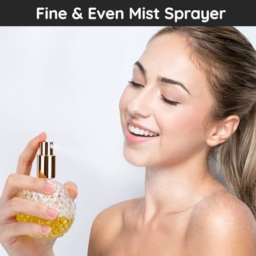 Segbeauty Vintage Atomizer Sprayer for Perfume, 3.4oz 100ml Clear Glass Spray Bottle Perfume Atomizer, Empty Refillable Perfume Making Kit Toiletries Contanier Bottle with Funnel, Dropper, Pump head