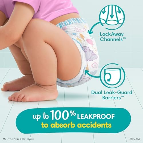 Pampers Easy Ups Pull On Training Underwear Girls, 2T-3T, 2 Month Supply (2 x 140 Count) with Sensitive Water Based Baby Wipes 12X Multi Pack Pop-Top and Refill (1008 Count)