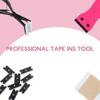 WENNALIFE Tape in Pliers Tape in Extension Tool, Tape in Clamp Tools for Hair Extension Pliers Tape in Hair Extensions Tools Kit Professional Flat Surface Sealing Clamp Tape in Tools for Hair, Black