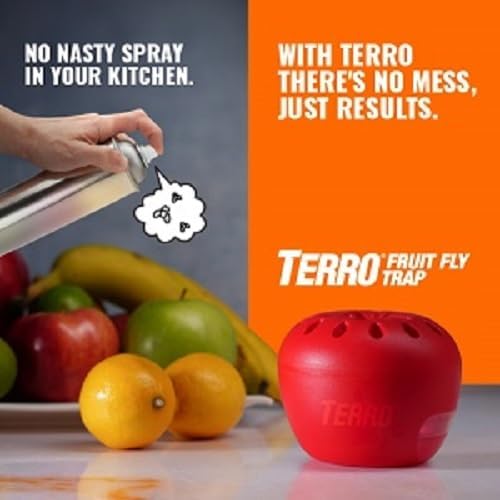 TERRO T2502 Ready-to-Use Indoor Fruit Fly Trap with Built in Window - 2 Traps + 90 day Lure Supply