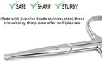 Rounded Stainless Steel Facial Hair Scissors/Safety Scissor for - Nose, Eyebrows, Facial Hair, Eyelashes, Moustache, Beard Trimming, Baby Nail.