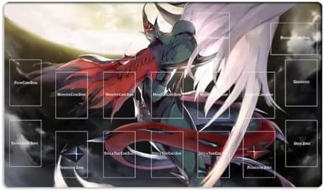 New Playmat Elemental Hero Flame Wingman TCG CCG Card Game Mat with Zones+ Free Bag (ZD014-438-A)