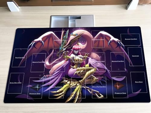 New Playmat Harpie Lady & Pet Dragon TCG CCG Trading Card Game Mat with Zones + Free Bag (ZD039-409-A)