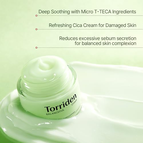 Torriden BALANCEFUL Cream 80ml (2.70 fl.oz.) | Soothing and Nourishing Moisturizer for Oily and Sensitive SKin | 5D CICA, Hydrolyzed Hyaluronic Acid, Panthenol