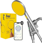 hai Smart Shower Head, Bluetooth Handheld Water Saving Showerhead with Adjustable High Pressure to Spa-Like Mist, Stainless Steel, Easy Installation, Customizable LED Lights, Citron, 2.5 GPM