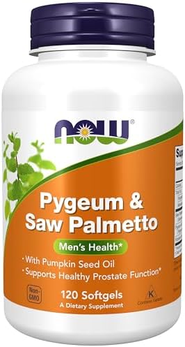 NOW Foods Supplements, Pygeum & Saw Palmetto with Pumpkin Seed Oil, Men's Health*, 120 Count(Pack of 1)