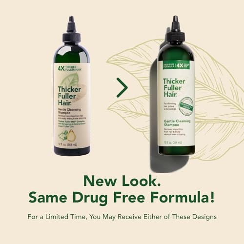 Thicker Fuller Hair Gentle Cleansing Shampoo Advanced Thickening Solution 12oz - Removes Impurities, Fortifies Hair And Reduce Breakage (Pack of 2)