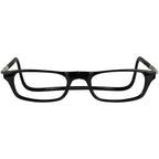 Clic Magnetic Reading Glasses for Men or Women, Computer Readers, Original Long (M-L, Black, 2.00 Magnification)