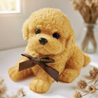 Handmade Big Taba Squishy Dog Toy, Taba Squishy Teddy Dog Toy, Cute Squishy Poodle,Realistic Puppy Toy, Silicone Mochi Fidget Pup, Stress Relief Gift for Adults & Kids (Brown - XL)