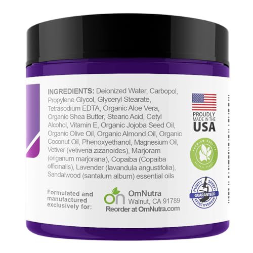 Topical Magnesium Cream for Sleep - 4OZ Organic Based Deep Sleep Lotion with Essential Oils, Lavender - Melatonin Free, Moisturizer Night Cream for Better Sleep