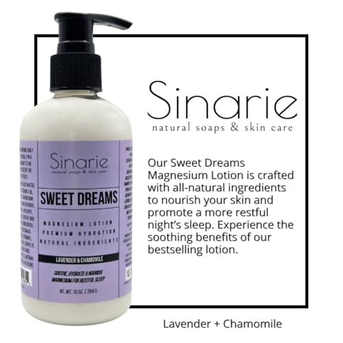 Sweet Dreams Magnesium Lotion - 10 oz | Hydrating & Soothing Body Lotion for All Skin Types | Natural Magnesium Enriched Moisturizer (10 oz., Lavender + Chamomile)