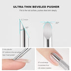 Pre-treatment Cuticle Pusher, Russian Prep Nail Pushers, Dual Ended Cuticle Remover with 100/180 Grit Sandpaper Sheets, Nail Care for Manicure Pedicure Nail Art