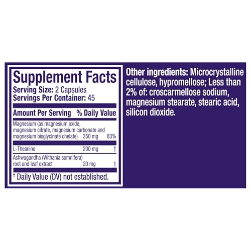 ZzzQuil Pure Zzzs, +Magnesium Capsules, L-Theanine and Magnesium, Sleep Aid, 4-in-1 Magnesium: Citrate, Bisglycinate, Oxide, and Carbonate, Sleep Aids for Adults, 90 Sleep Capsules