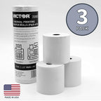 Victor Thermal Paper Roll For Printing Calculators & Cash Registers, 3 Pack, 165 ft (70803)